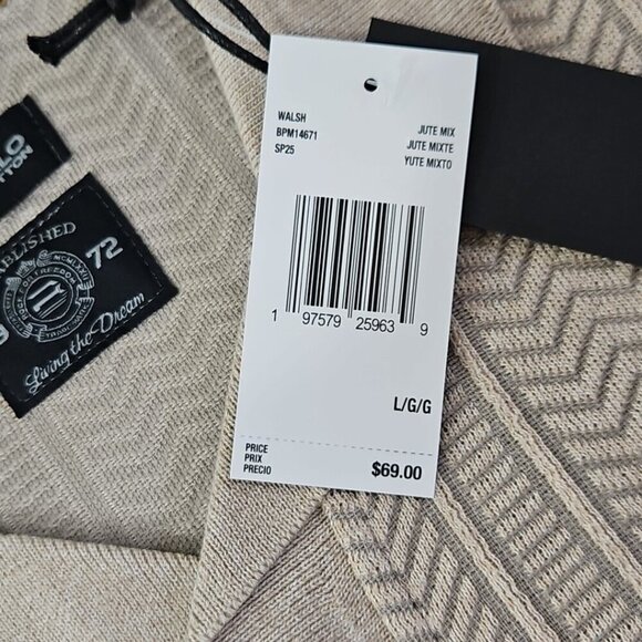 Buffalo David Bitton Men's Button-Up Sweater Men's L Jute Brown Textured NWT - Picture 7 of 14